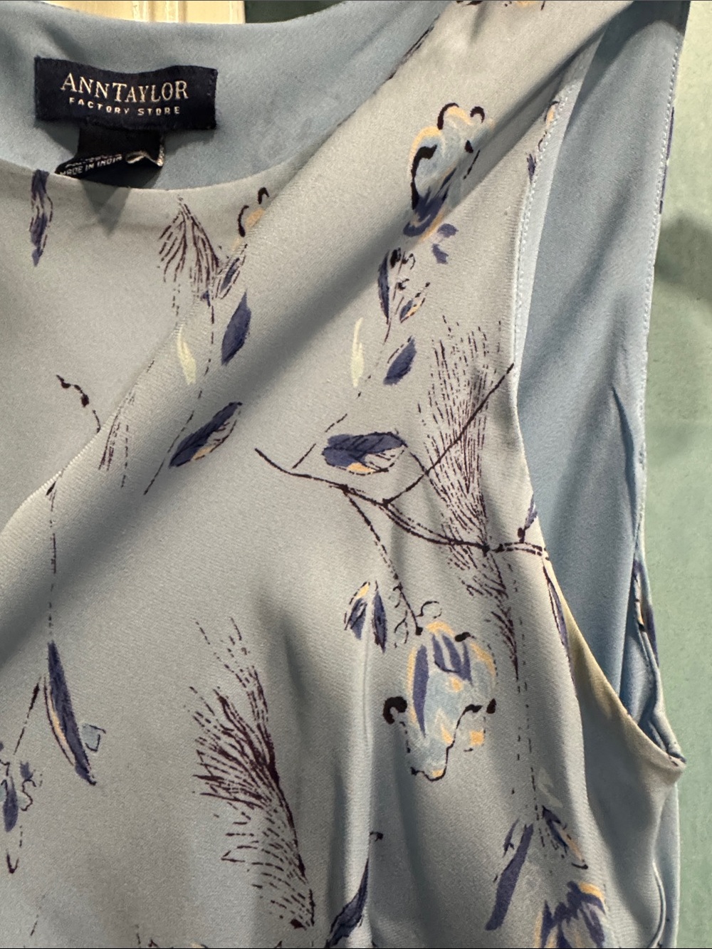 Ann Taylor Light Blue Floral Maxi Slip Dress - Picture 4 of 5